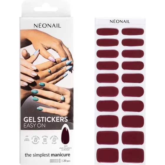 NEONAIL Gel Stickers Easy On M05 - Czerwone Naklejki Hybrydowe