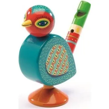 PTASZEK Gwizdek drewniany turkusowy