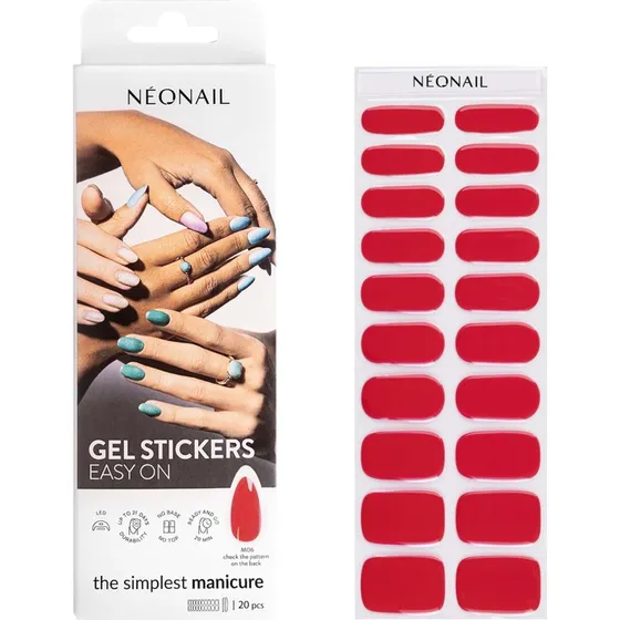 NEONAIL Gel Stickers Easy On M06 - Czerwone naklejki hybrydowe