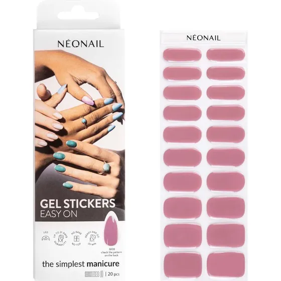 NEONAIL Gel Stickers Easy On M08 - Różowe naklejki hybrydowe