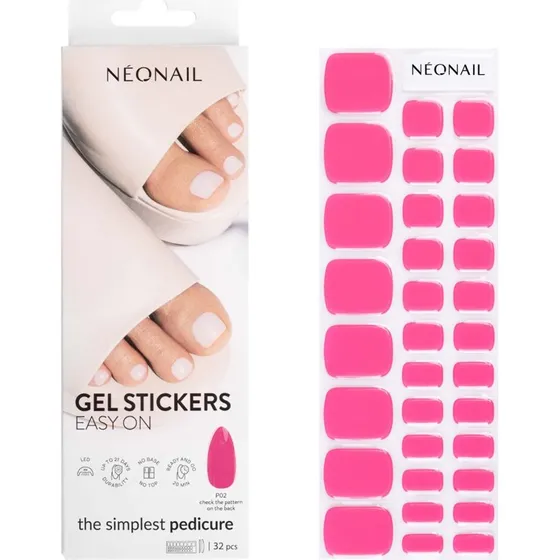 NEONAIL Gel Stickers Easy On P02 - Neonowy róż w naklejce