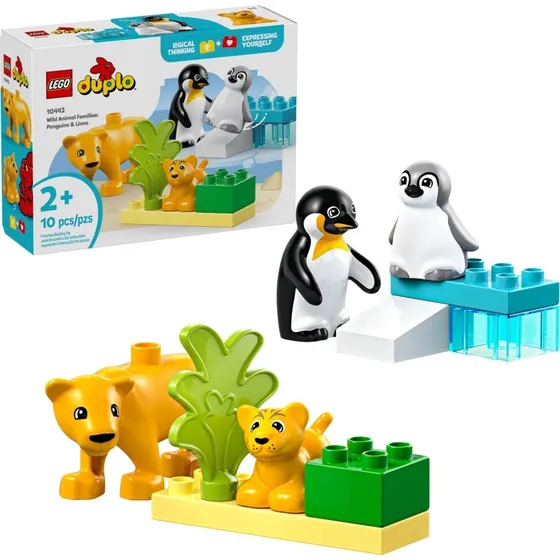 LEGO DUPLO Rodziny dzikich zwierząt: pingwiny i lwy 10442