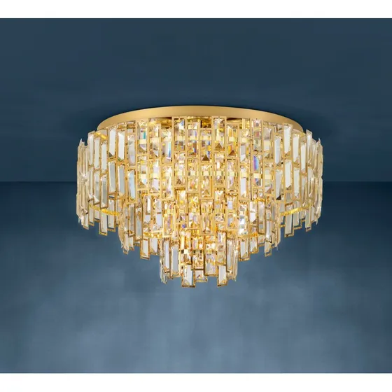 Lampa sufitowa Stars of Light Calmeilles, mosiądz, szkło, Ø 63 cm