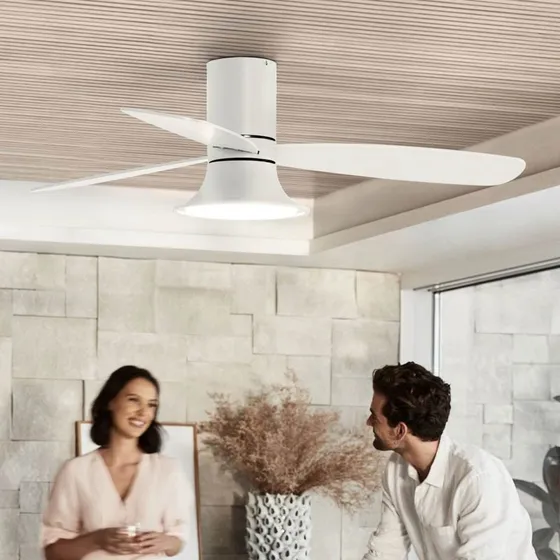 Wentylator sufitowy Beacon Flusso biały Ø 132 cm z oświetleniem LED