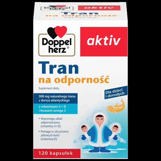 Doppelherz Aktiv Tran na odporno 120 kapsuek (Omega3, A+D)