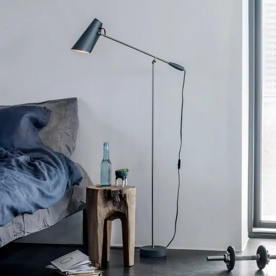 Birdy Lampa Podłogowa Szara - Design Birger Dahl