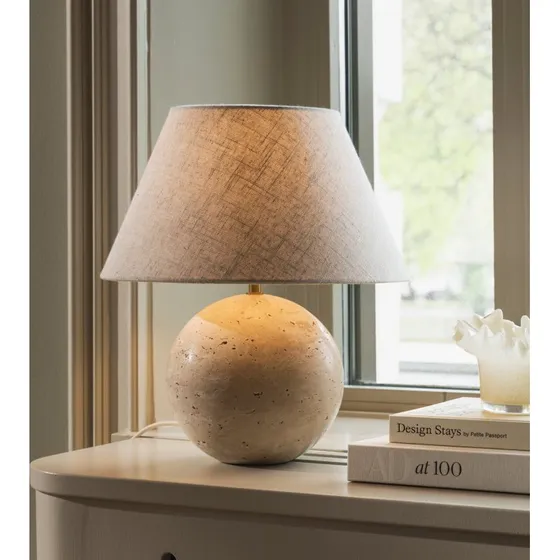 Globen Lighting Lampa stołowa Castello beżowa, 28/38 cm