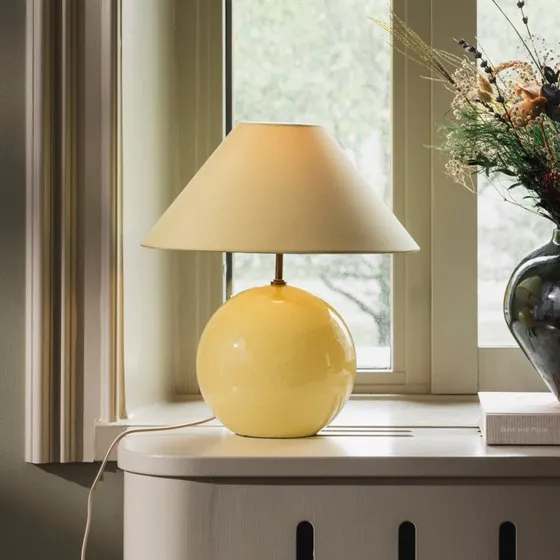 Globen Lighting IRIS Lampa stołowa, żółta, 39 cm