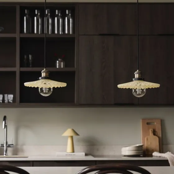 Globen Lighting żyrandol COBBLER kremowy/mosiądz Ø 25 cm