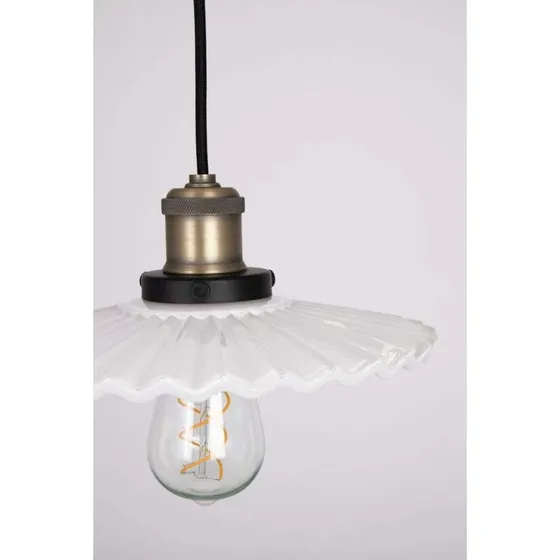 Globen Lighting Lampa wisząca Cobbler, biała, Ø 25 cm