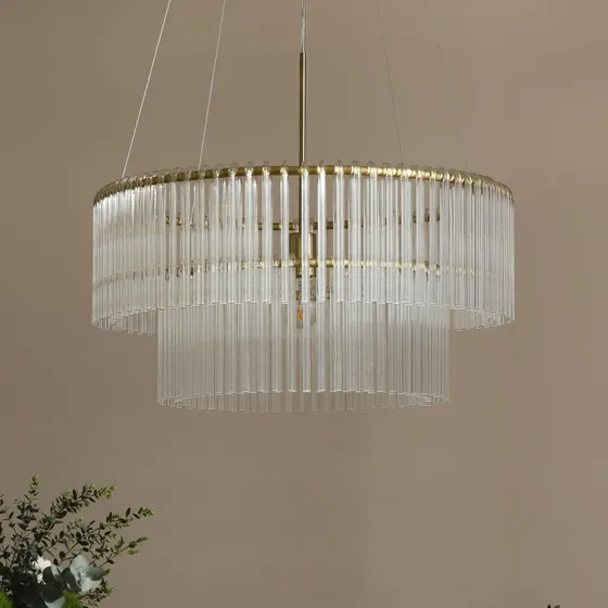 Globen Lighting żyrandol HOOK 60, szkło, przezroczysty