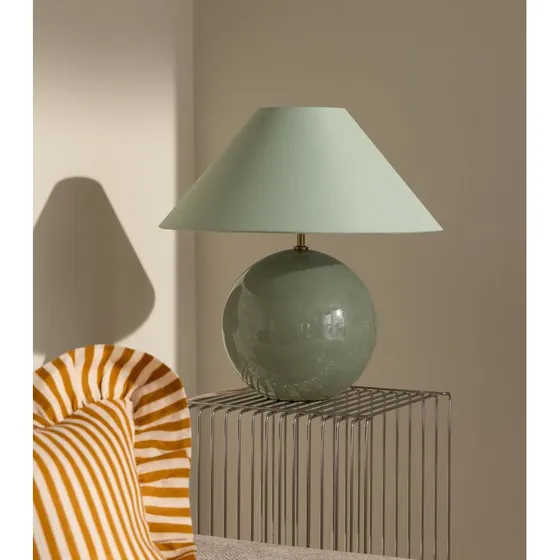 Globen Lighting Lampa stołowa Iris 45 zielona tekstylna