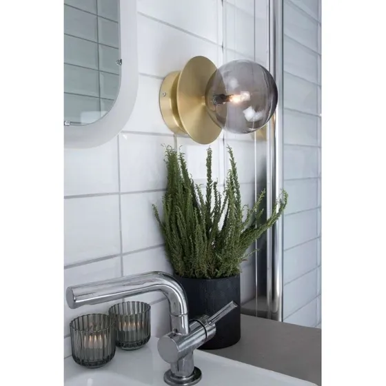 Globen Lighting Lampa Art Deco IP44 Mosiądz/Biały Ø 16 cm
