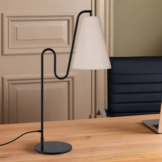 Globen Lighting Lampa stołowa Lou, czarno-biała, 55 cm