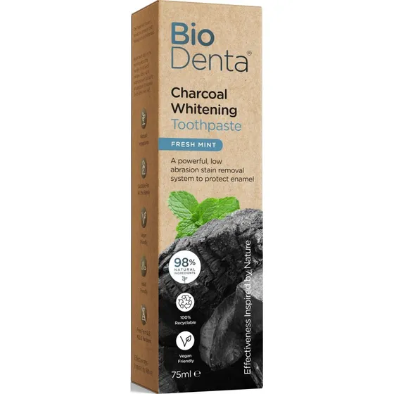 BECONFIDENT BioDenta Wybielająca Pasta do Zębów z Węglem (75 ml)