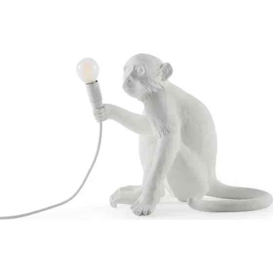 Seletti Monkey Lamp Biała - Siedząca Figura Małpy