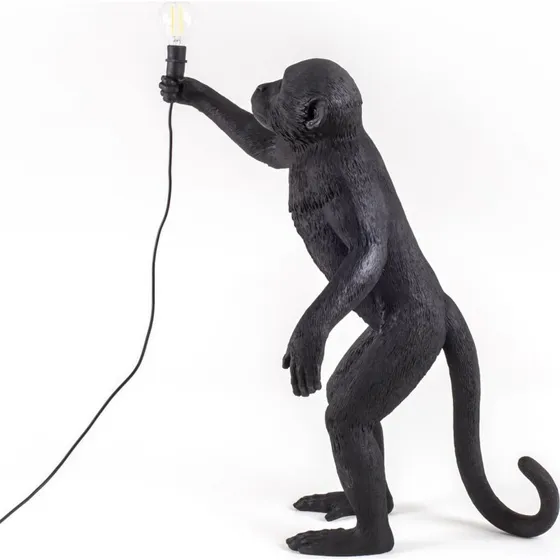 Seletti Monkey Lamp Czarna - Zewnętrzna Lampa Stołowa Design
