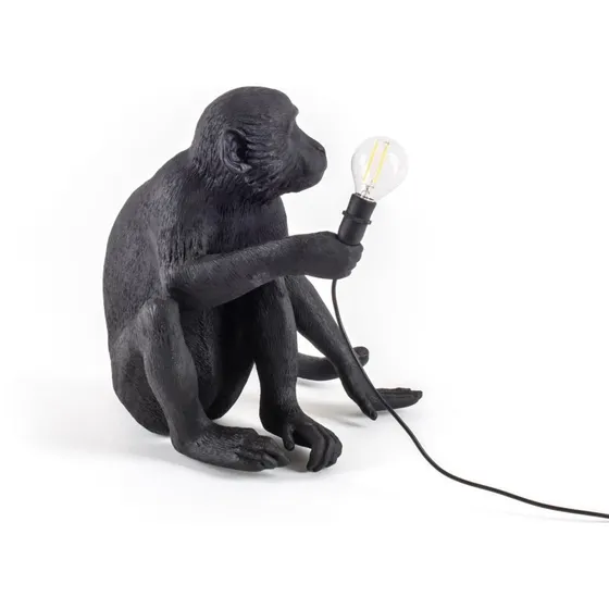 Seletti Monkey Lamp Sitting Czarna - Lampa Zewnętrzna Design