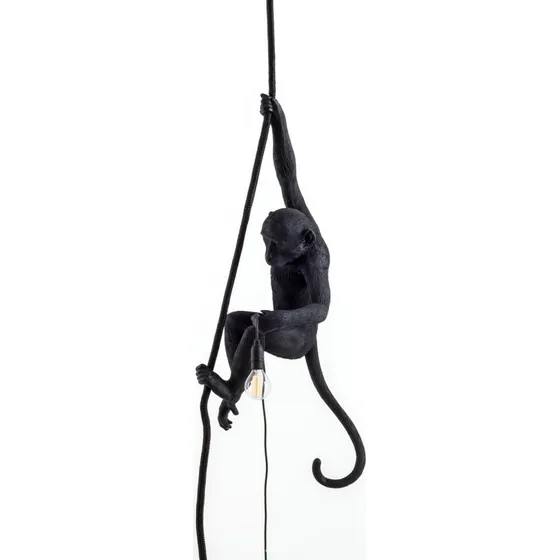 Seletti Monkey Lamp Rope Outdoor Czarna Lampa Wisząca
