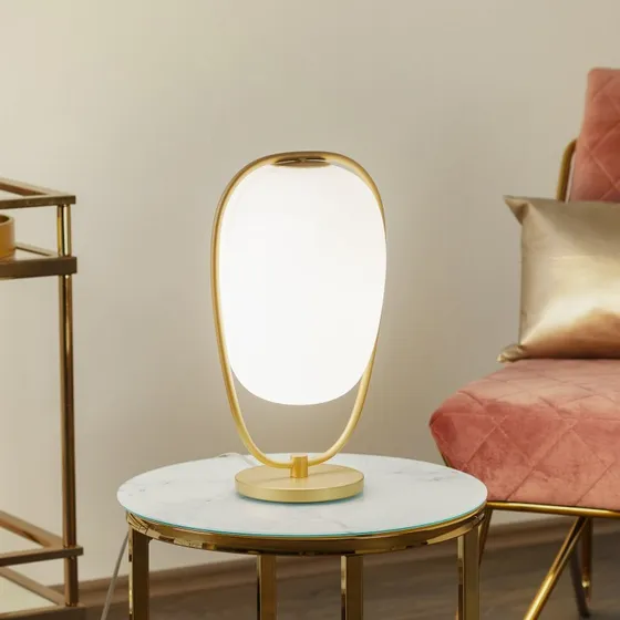 Kundalini Lannà Lampa Stołowa Brass - Szkło i Mosiądz
