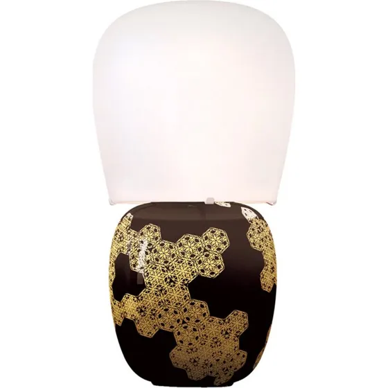 KDLN Lampa stołowa Hive, czarna, ceramika i szkło, 47 cm
