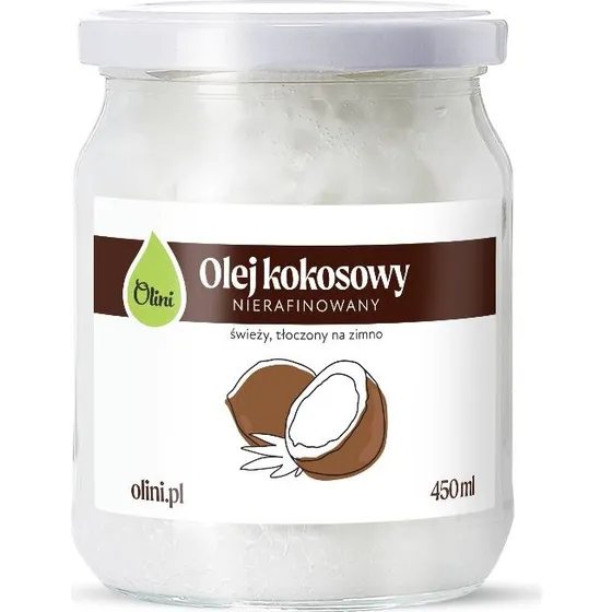 Olini Olej kokosowy nierafinowany tłoczony na zimno 450ml