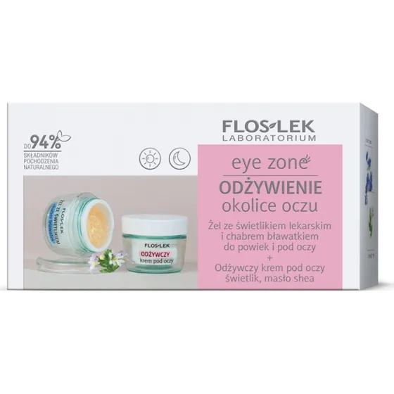 Floslek Eye Zone zestaw: żel 10g i krem odżywczy 15ml