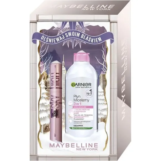 Maybelline Zestaw Lash Sensational Sky High + Garnier Płyn Micelarny