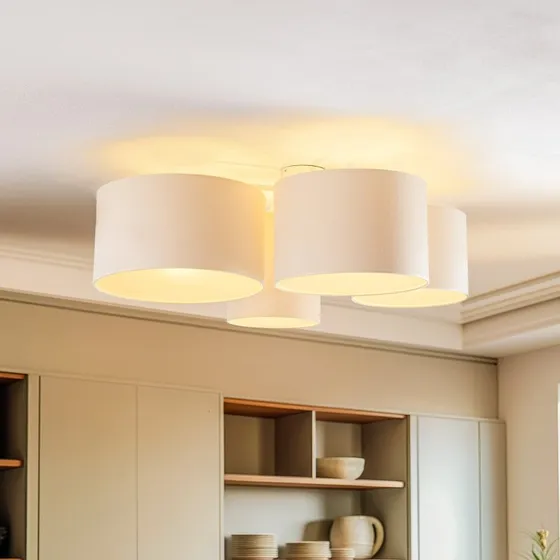 Lampa sufitowa Euluna Lodge, 4-punktowa, beżowa