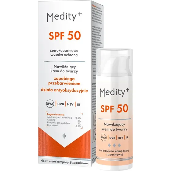 Medity+ Nawilżający krem do twarzy SPF50 50ml