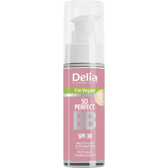 Delia So Perfect wegański krem BB SPF30 01 Light 30ml