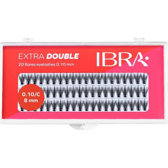 Ibra Kępki sztucznych rzęs Extra Double Knot-Free C 0.10-8mm