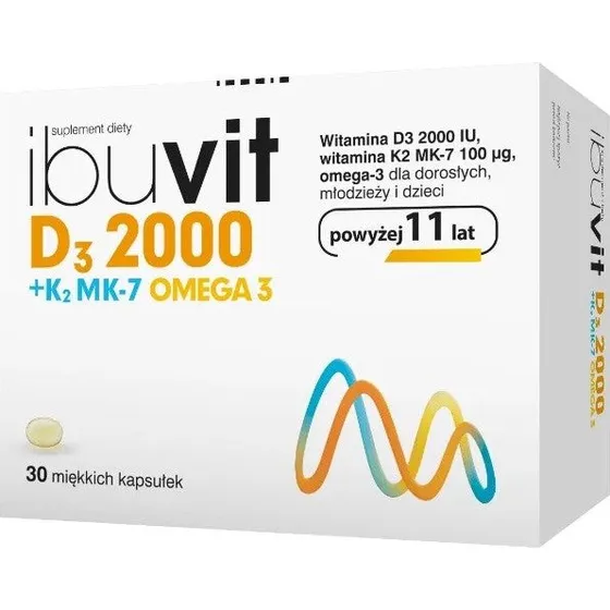 Ibuvit D3 2000 + K2 MK-7 + Omega 3 – suplement diety, 30 kapsułek