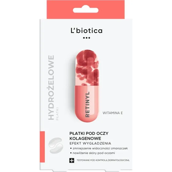 L'biotica Kolagenowe płatki pod oczy przeciwzmarszczkowe, 3 pary