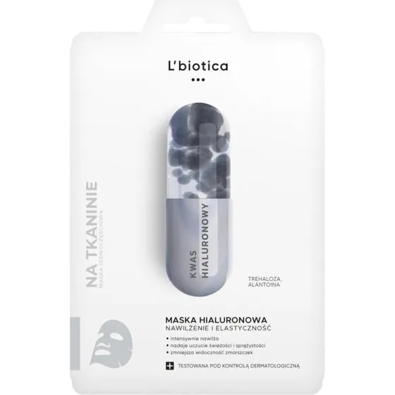 L'biotica Maska hialuronowa na tkaninie - nawilża i uelastycznia 23ml