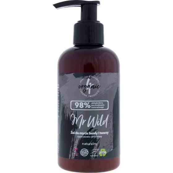 4organic Mr Wild żel do mycia brody i twarzy cyprysowo-imbirowy 200ml