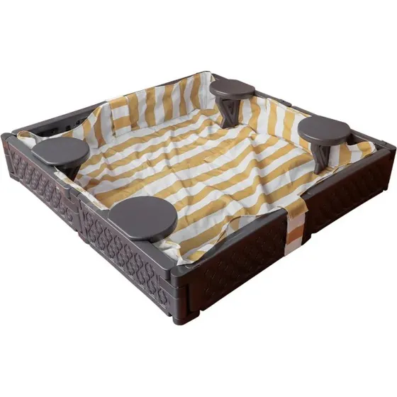 Babka Piaskownica Plastikowa Kwadratowa z Siedziskami