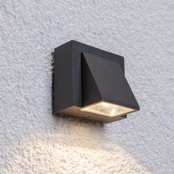 Lucande Marik Zewnętrzna Lampa Ścienna LED Graphite IP54