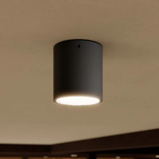 Lucande Meret Lampa sufitowa LED antracytowa, okrągła, zewnętrzna