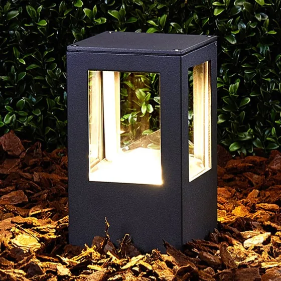 Lucande Nicola Słupek oświetleniowy LED 20 cm, Antracyt, IP54