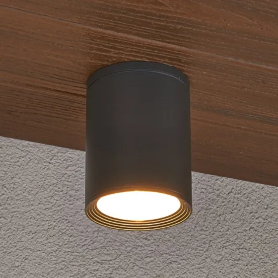 Lucande Minna Lampa Sufitowa Zewnętrzna Graphite 14cm IP54