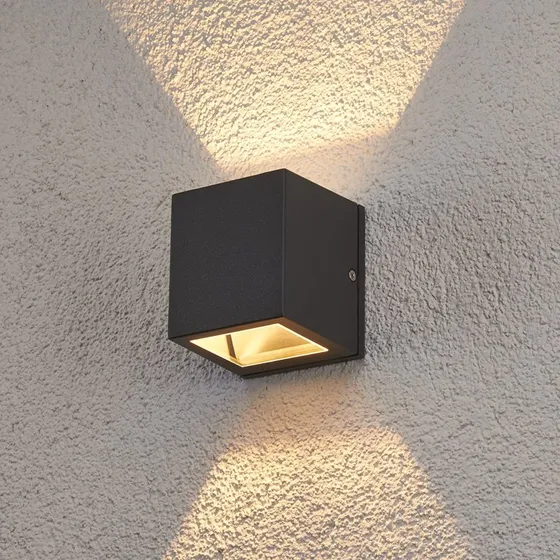 Lucande Maurice Zewnętrzna Lampa Ścienna Antracyt - Metal IP54