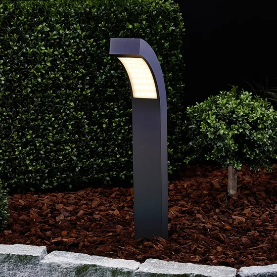 Lucande Słupek oświetleniowy LED Lennik, 60 cm, Antracyt