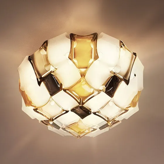 Slamp Mida Lampa sufitowa, Ø 67 cm, bursztynowa/biała
