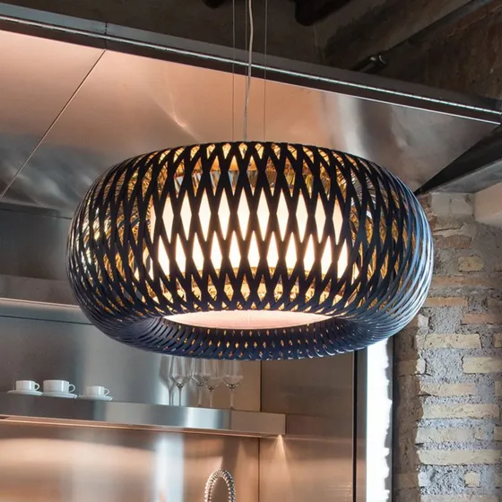 Lampa wisząca Slamp Kalatos czarny/złoty/biały