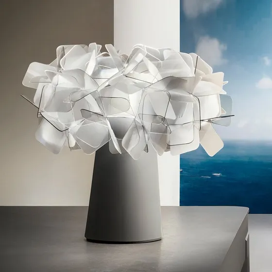 Lampa stołowa Slamp Clizia LED, kolor dymnoszary, ściemniana