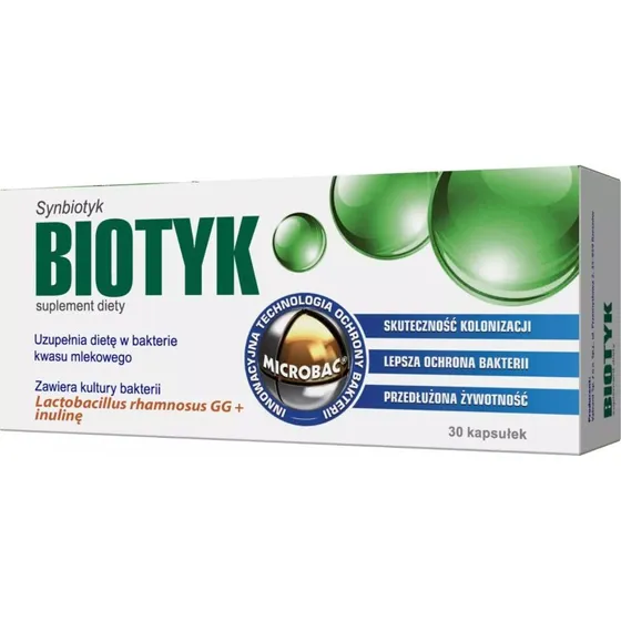 Biotyk 30 kapsułek — inulina + Lactobacillus rhamnosus GG