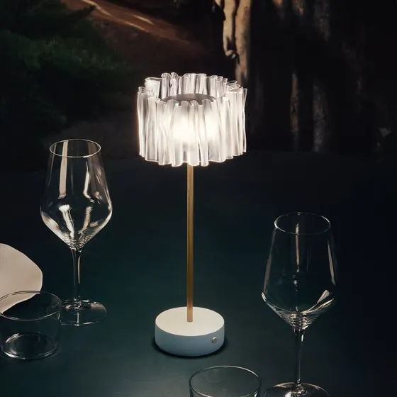 Slamp Accordéon Battery Lampa Stołowa LED Biała