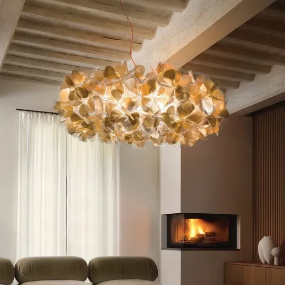 Slamp Clizia MAMA NON MAMA Żyrandol, Ø78cm, złoty/czerwony