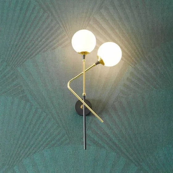 Lampa ścienna Stilnovo Galassia, złoty, 2-punktowa, mosiądz